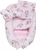 Babymam 7-teiliges Babynest Set Baumwolle Minky rosa Produktbild-Vorschau 3