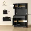 HOMCOM Credenza da cucina con piano di lavoro, 6 ante, nera Anteprima dell’immagine prodotto 3