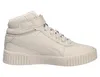 A side view of a beige Puma sneaker with a white sole and laces. Produktbild-Vorschau