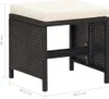 vidaXL Gartenhocker 4 Stk. mit Kissen Schwarz Poly Rattan Produktbild-Vorschau 6