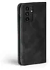 A black flip case for a Samsung Galaxy A34 5G phone, shown from the side with the camera module visible. Produktbild-Vorschau