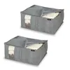 2x Aufbewahrungstasche für Bettdecken Grau 55x45x25 cm mit Produktbild-Vorschau 1