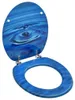 vidaXL Toaletné sedadlo s vekom MDF Blue Water Drop Design Náhľad obrázku produktu 8
