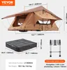 A diagram showing a rooftop tent, its cover, and a ladder with dimensions and specifications. Anteprima dell’immagine prodotto