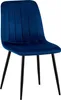 DELUKE® Stuhl LENZ Samt - 88x45x53cm, blau, Metall Gestell Produktbild-Vorschau 1
