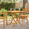 A wooden folding table and chairs set in a garden setting with drinks on the table. Anteprima dell’immagine prodotto