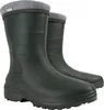A pair of green rain boots with gray lining. Produktbild-Vorschau