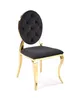 A single black and gold chair is shown against a white background. Podgląd zdjęcia produktu