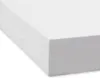 A close-up, angled view of a white fitted sheet. Produktbild-Vorschau
