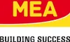 A marketing image with the text "MEA" in large yellow letters on a red background, and "BUILDING SUCCESS" in black letters on a white background. Produktbild-Vorschau