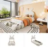 A child's bedroom with a bed, rug, and window. Produktbild-Vorschau