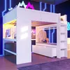 Gaming Hochbett mit Schreibtisch, LED-Beleuchtung, USB & Produktbild-Vorschau 3