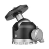 A close-up studio shot of a black and silver ball head tripod adapter against a white background. Produktbild-Vorschau