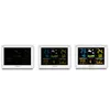 Three digital weather stations are displayed side-by-side against a white background. Anteprima dell’immagine prodotto