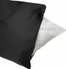 A black pillowcase with a white pillow partially inserted. Náhled obrázku produktu