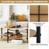 Ovale Couchtisch mit 2 Ablageflächen, Beistelltisch mit Produktbild-Vorschau 5