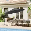 An outdoor patio setting with a table, chairs, and a large cantilever umbrella next to a swimming pool. Produktbild-Vorschau