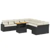 Design 11-tlg. Garten-Sofagarnitur mit Kissen Schwarz Poly Produktbild-Vorschau 2