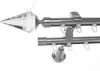 Innenlauf Edelstahl Look Gardinenstange 20mm Wandträger Produktbild-Vorschau 1