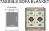 Boho-Decke mit Fransen,130×180 cm gewebte tagesdecke im Produktbild-Vorschau 7