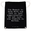 Mr. & Mrs. Panda Jutebeutel Ein Mensch zu sein... - Schwarz Produktbild-Vorschau 2