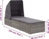 vidaXL Sonnenliege mit Sonnenschutz und Auflagen Poly Produktbild-Vorschau 7