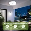 A balcony at night with rain falling, showing a ceiling light and outdoor furniture. Anteprima dell’immagine prodotto
