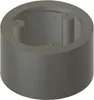 A 3D rendering of a cylindrical mounting bracket with three internal posts, each with a small hole at the top. Produktbild-Vorschau