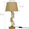 Relaxdays Tischlampe, Metallfuß, Stoffschirm, E27, HxD: Produktbild-Vorschau 4
