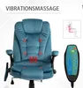 SUGIFT Bürostuhl Massage Heizfunktion Blau Samt, Chefsessel Produktbild-Vorschau 6
