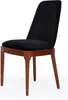 Schwarz-Brauner Polsterstuhl Designer Esszimmer Möbel Produktbild-Vorschau 1