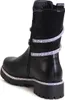 A single black boot with silver glitter accents. Produktbild-Vorschau