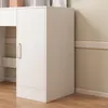 A close-up view of a white cabinet with a single door and handle, placed next to a wall. Náhled obrázku produktu