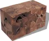 The Living Store Tabouret/Table basse en teck massif Voir les images du produit 1