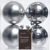 Boules de Noël en plastique 10cm 4 pièces - Argent Voir les images du produit 4