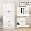 HOMCOM Mobile da cucina, mobile alto con ripiani Anteprima dell’immagine prodotto 5