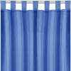A close-up view of a blue curtain hanging from a rod. Produktbild-Vorschau