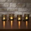 4er Set Windlicht H10cm Glas Grün Khaki Teelichthalter Produktbild-Vorschau 4