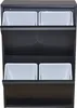 A black multi-compartment trash can with four white bins. Produktbild-Vorschau