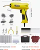 A yellow plastic welding gun with various accessories and components laid out around it, along with measurement indicators. Podgląd zdjęcia produktu
