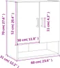 vidaXL Nástěnná skříňka Smoked Oak 60x31x70 cm Materiál Náhled obrázku produktu 8