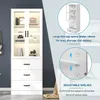 OKWISH Vitrine avec Éclairage LED et 3 Tiroirs - Armoire Voir les images du produit 6