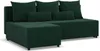 A dark green sectional sofa with multiple cushions. Produktbild-Vorschau