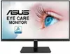 A computer monitor displaying marketing text and an image of an eye. Produktbild-Vorschau