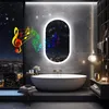 Miroir de salle de bain ovale Vrygle Bluetooth 50 x 80 cm, Voir les images du produit 2