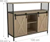 Relaxdays Sideboard mit Schiebetüren, HBT: 80 x 100 x 33 Produktbild-Vorschau 4