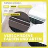 Close-up views of different colors and materials of a brush seal, with text indicating available options. Produktbild-Vorschau