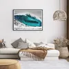 Gerahmtes Poster - Schwarzer Rahmen - Surfen Welle Türkis - Produktbild-Vorschau 7