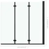 vidaXL Skladací sprchový kút 3 panely ESG 130x138 cm čierny Náhľad obrázku produktu 7