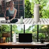 A collage of four images showing a woman in a gym, a water bottle outdoors, and a water bottle on a desk with a laptop. Produktbild-Vorschau